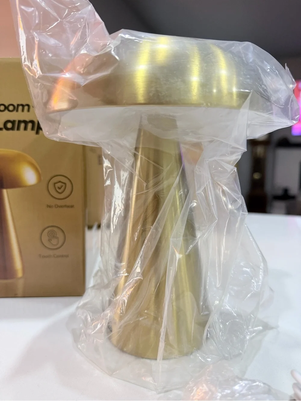 Mushroom Table Lamp, a cordless and rechargeable decorative lighting fixture